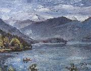 Lovis Corinth Walchensee, blaue Landschaft oil on canvas